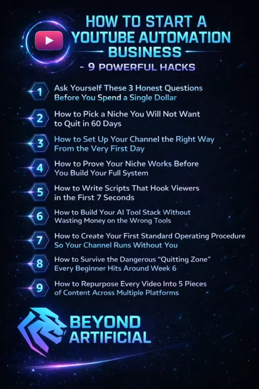 How to Start a YouTube Automation Business- 9 Powerful Hacks with AI tools and workflow tips.