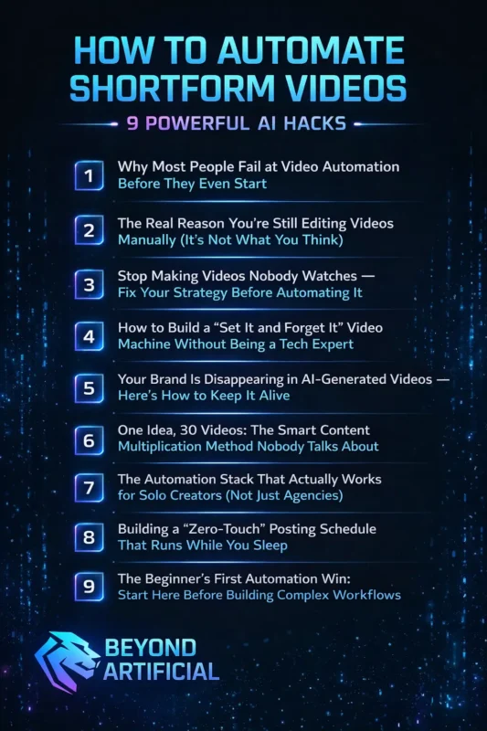 How to automate shortform videos with AI tools infographic