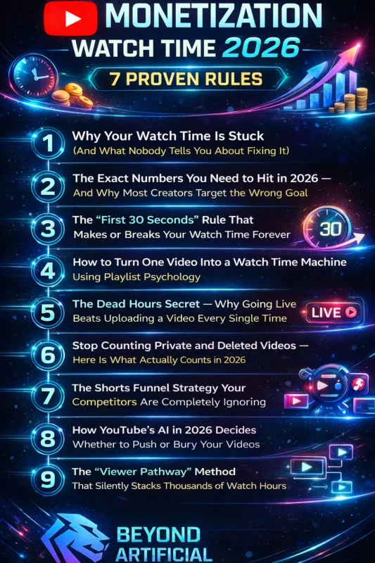 YouTube monetization watch time 2026 guide with proven strategies to grow watch hours and get monetized faster.”