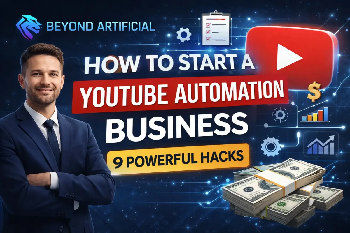How To Start a YouTube Automation Business witn Beyond artificial logo